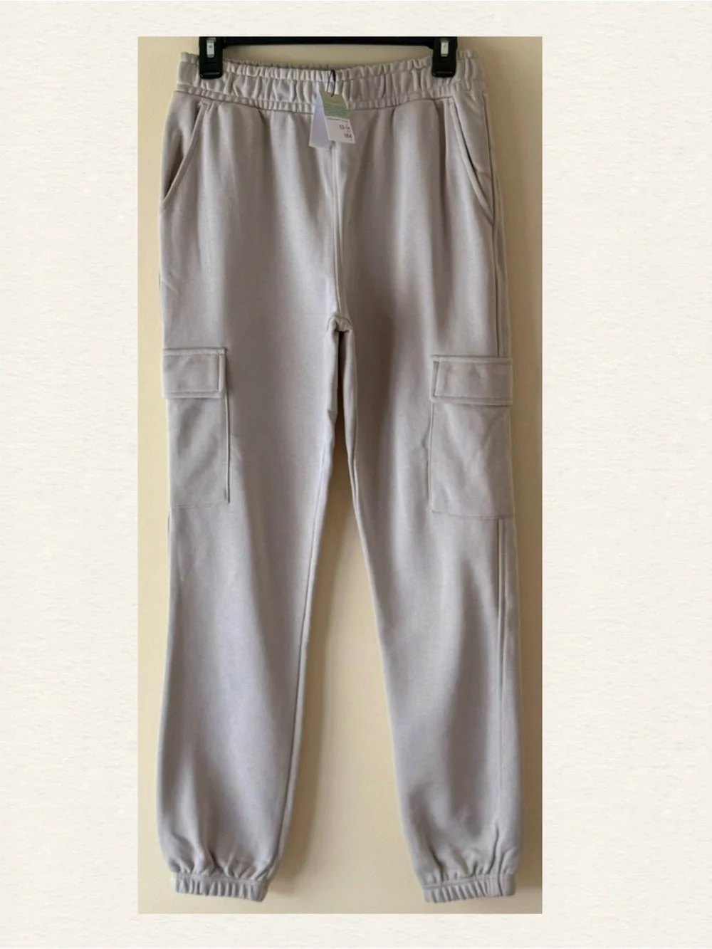 Primark Boys Cargo Joggers/Sweatpants in Stone/Beige, Size 13-14 yrs